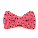 Pink Knit Bow Tie with Black Dots