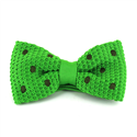 Green Knit Bow Tie with Dark Green Polka Dots