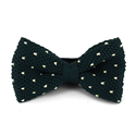 Green Knitted Bow Tie with White Dots
