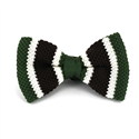 Green Knit Bow Tie with Brown Stripes