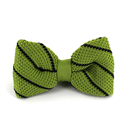 Green Knit Bow Tie with Black Stripes