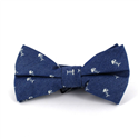 Dark Denim Fishbone Bow Tie