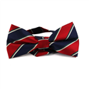 Midnight Blue and Red Striped Bow Tie