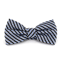 Blue and Grey Striped Shimmer Bow Tie