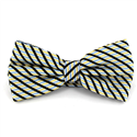 Sky Blue and Yellow Striped Silk Bow Tie