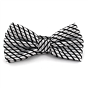 Black and Grey Striped Shimmer Bow Tie