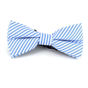 Light Blue and White Fine Striped Bow Tie