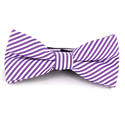 Violet and White Fine Striped Bow Tie