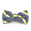 Grey, Blue, and Yellow Striped Bow Tie