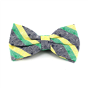 Grey, Green, and Yellow Striped Bow Tie