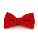 Red Bow Tie with White Stripes