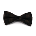 Diamond Pattern Bow Tie with Brown and Black Leather