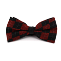 Red and Black Diamond Pattern Leather Bow Tie