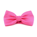 Intense Pink Bow Tie with White Dots