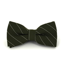 Olive Green Bow Tie with White Stripes