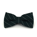 Dark Green Bow Tie with White Stripes