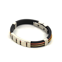 Black and Gold Steel and Rubber Bracelet