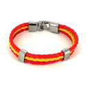 Braided Leather Bracelet Spanish Flag