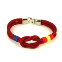 Burgundy Knot Bracelet with Spanish Flag