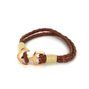Braided Leather Bracelet with Anchor