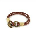 Braided Leather Bracelet with Anchor