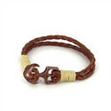 Braided Leather Bracelet with Anchor