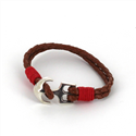Braided Leather Bracelet with Anchor