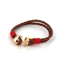 Braided Leather Bracelet with Anchor