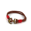 Braided Leather Bracelet with Anchor