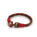 Braided Leather Bracelet with Anchor