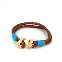 Braided Leather Bracelet with Anchor