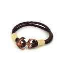 Braided Leather Bracelet with Anchor