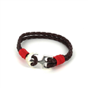 Braided Leather Bracelet with Anchor