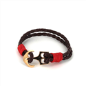 Braided Leather Bracelet with Anchor