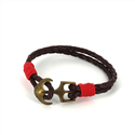 Braided Leather Bracelet with Anchor