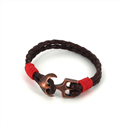Braided Leather Bracelet with Anchor