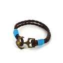 Braided Leather Bracelet with Anchor