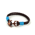 Braided Leather Bracelet with Anchor