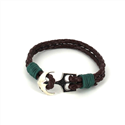 Braided Leather Bracelet with Anchor