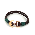 Braided Leather Bracelet with Anchor