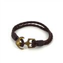 Braided Leather Bracelet with Anchor