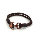 Braided Leather Bracelet with Anchor