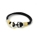 Braided Leather Bracelet with Anchor