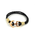 Braided Leather Bracelet with Anchor