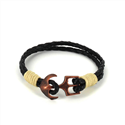 Braided Leather Bracelet with Anchor