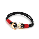 Braided Leather Bracelet with Anchor