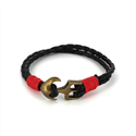 Braided Leather Bracelet with Anchor