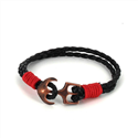 Braided Leather Bracelet with Anchor