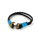 Braided Leather Bracelet with Anchor