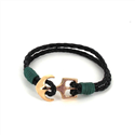 Braided Leather Bracelet with Anchor